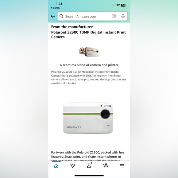 Polaroid Z2300 10MP Digital Instant Print Camera (Blue) - Picture 6 of 10